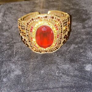 Heidi Daus Beautiful Gold and Red Gemstone Bracelet Size 6